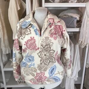 $ Alfred Dunner women's sz. small, floral super soft full zip cardigan #1630